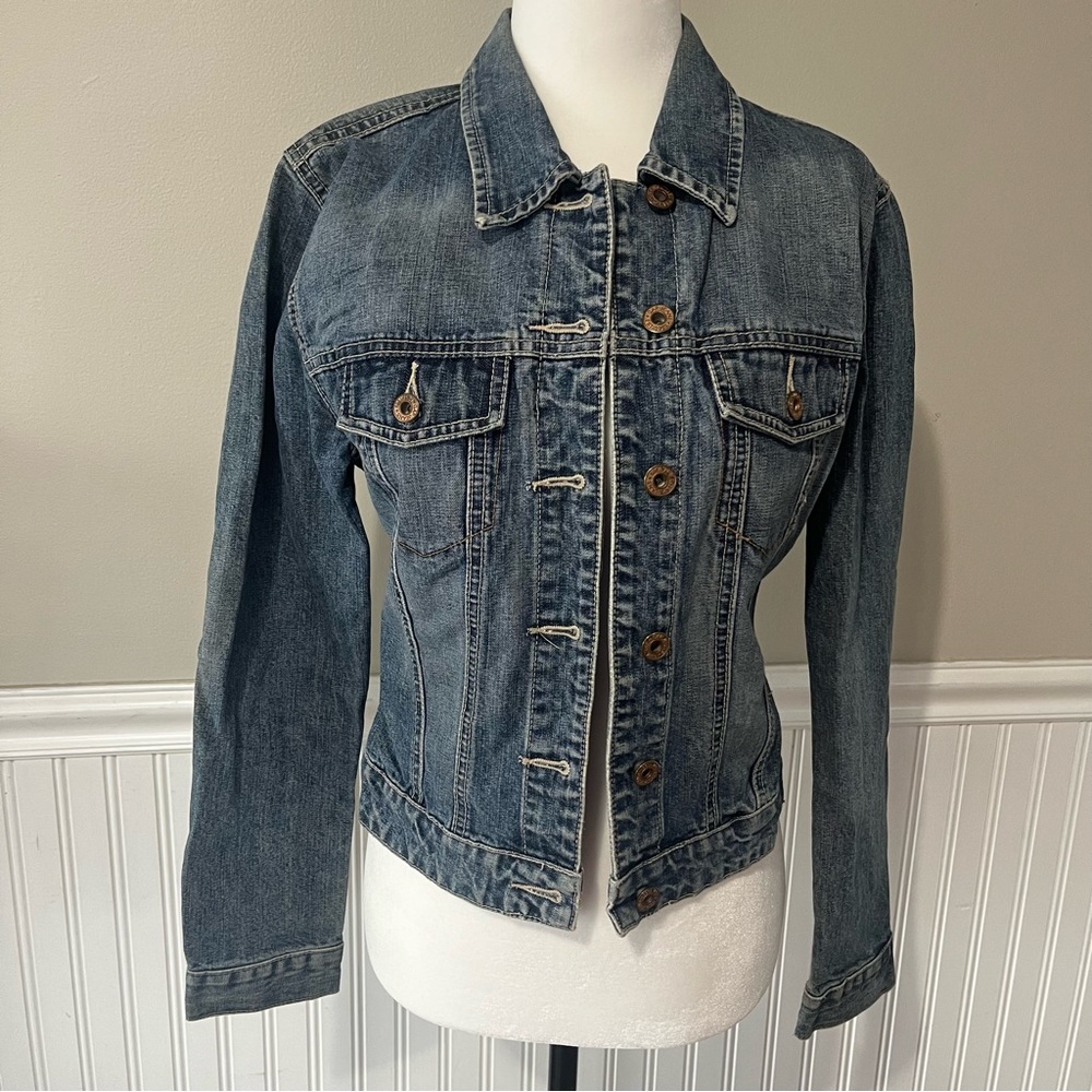 Y2K Gap Cropped Denim Jean Jacket Spring 2000